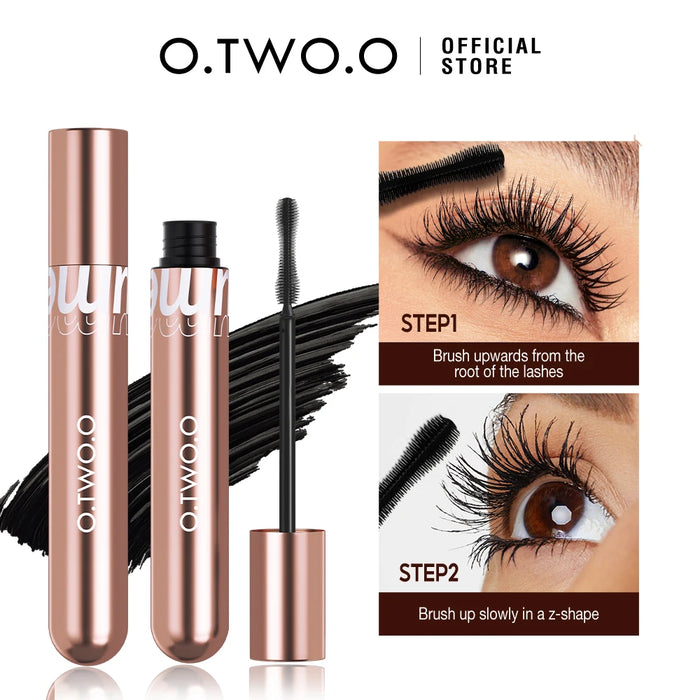 O.TWO.O Wasserdichte Mascara 4D Seidenfaser Curling Volumen Wimpern Dicke Verlängerung Pflegende Wimpernverlängerung Hochwertiges Make-up