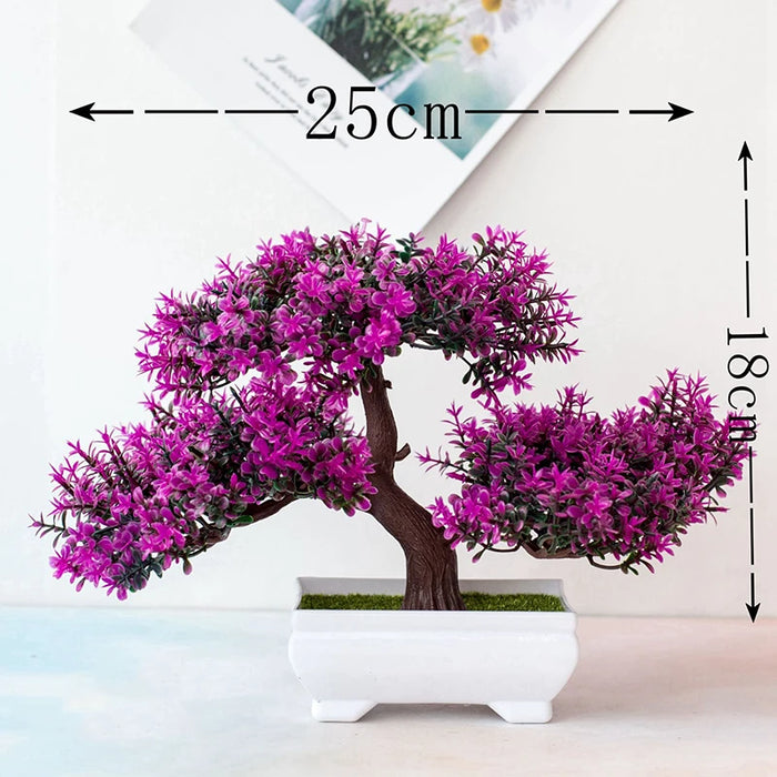 Artificial Potted Bonsai Trees – Small Decorative Flowering Plants for Home and Event Decor