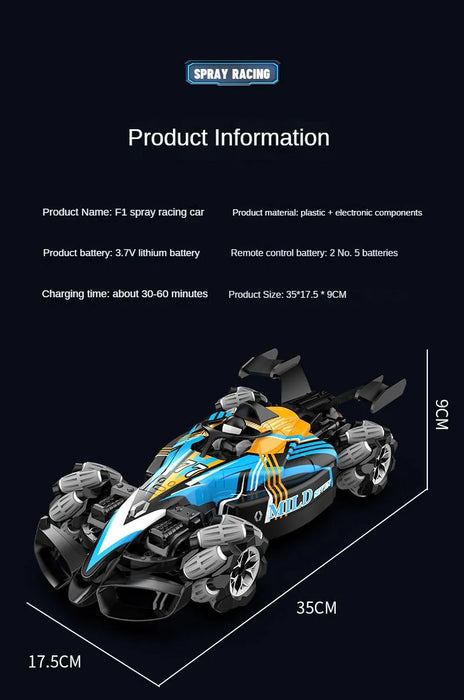 ZWN F1 RC Voiture à la Dérive avec Musique et Lumières LED, Radiocommande de Gestes de la Main 2,4 G, Voiture de Cascade 4WD Jouet électrique pour Enfants