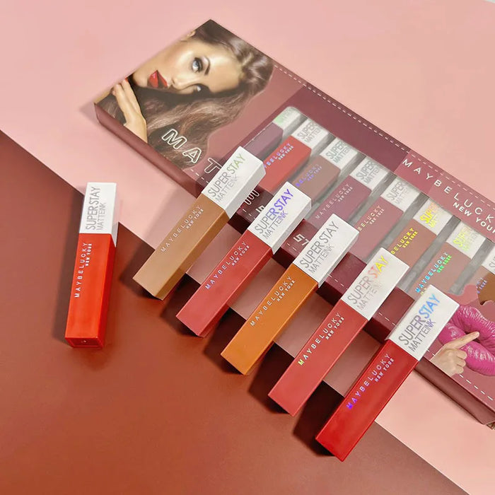 Mattes Lippenstift-Set – 12/24 Packung mit 6/12 Farben, langlebig und wasserfest für Frauen, perfekt für den Großhandel