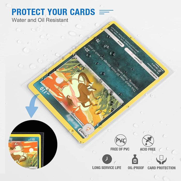 50 bolsillos protectores transparentes para tarjetas blandas, perfectos para tarjetas de Pokémon TCG, Yu-Gi-Oh y béisbol de 66*91mm