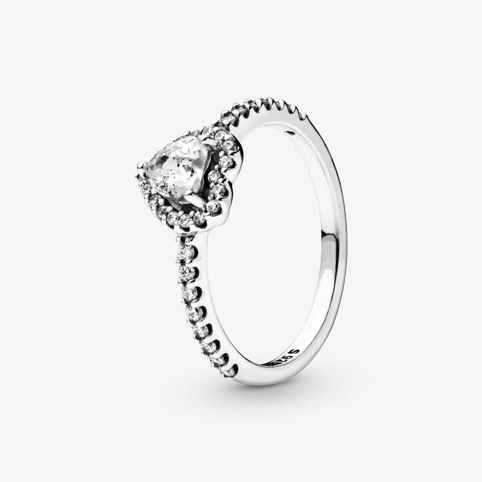 Fascinante anillo de corona en forma de corazón de plata de ley 925 para mujer: joyería de lujo ligera con detalles brillantes