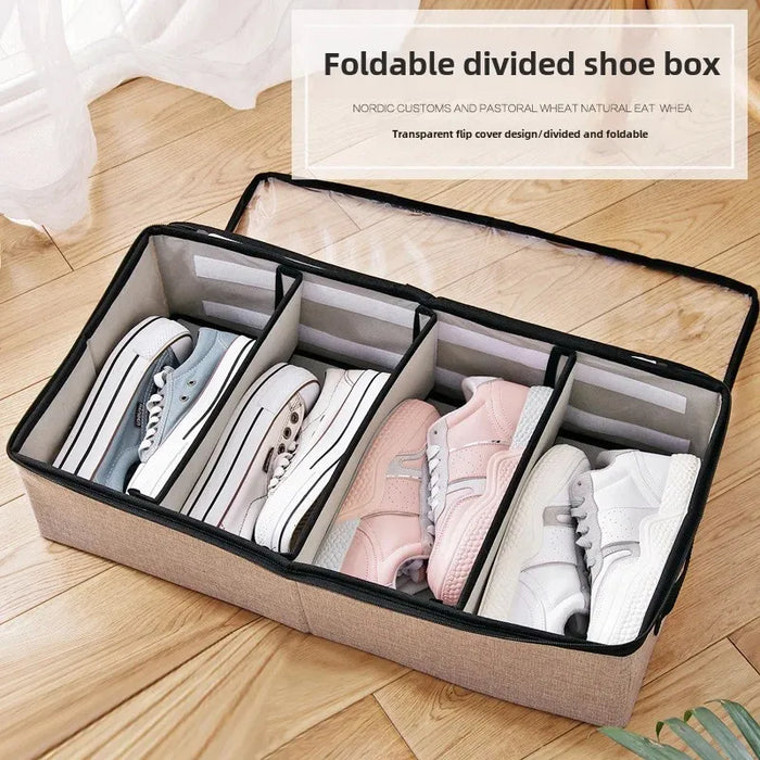 Faltbare Schuhaufbewahrungsbox aus transparentem Stoff, staubdichter trendiger Schuh-Organizer für Zuhause – platzsparende Aufbewahrung im Kleiderschrank und Schlafzimmer