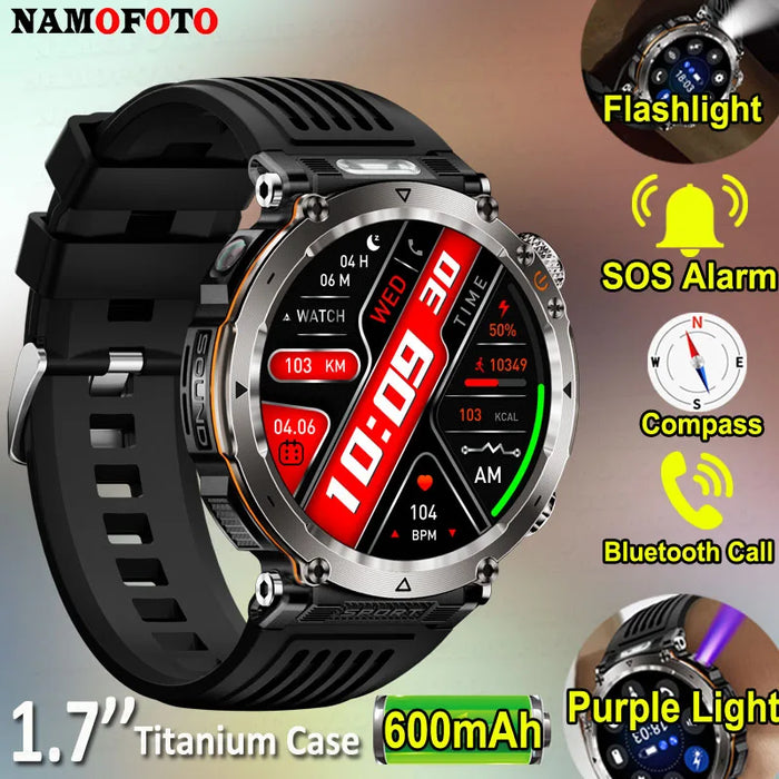 NAMOFOTO New Smartwatch 1.7'' Fashion Watch for Men and Women with Fitness Functions and LED Light