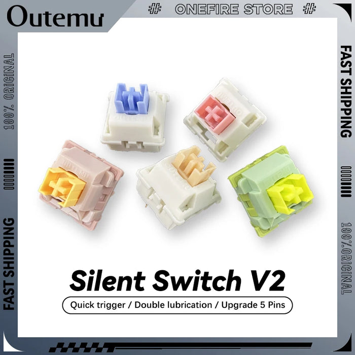 Outemu-interruptor Silent Peach V2, actualización Lemon V2, para teclado mecánico, táctil lineal, 5 pines, interruptor engrasado, intercambiable en caliente