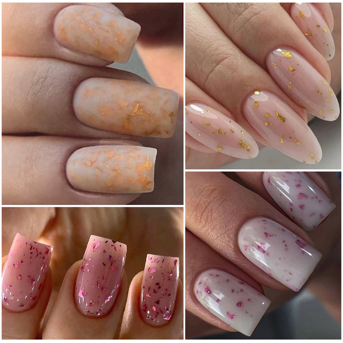 Mtssii-esmalte de uñas en Gel, Base de goma con purpurina dorada, oro, rosa, blanco leche, semipermanente, LED UV, laca en Gel para decoración de uñas