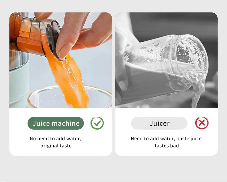 Compact Slow Juicer for Home - Automatic Multifunctional Fruit Juicer with Residue Separation