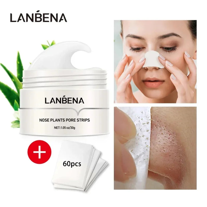 LANBENA Reinigende Gesichtsmaske für die Nase – Porenmasken-Peeling und Aknebehandlung mit schwarzer Maske für eine tiefenreinigende Hautpflege