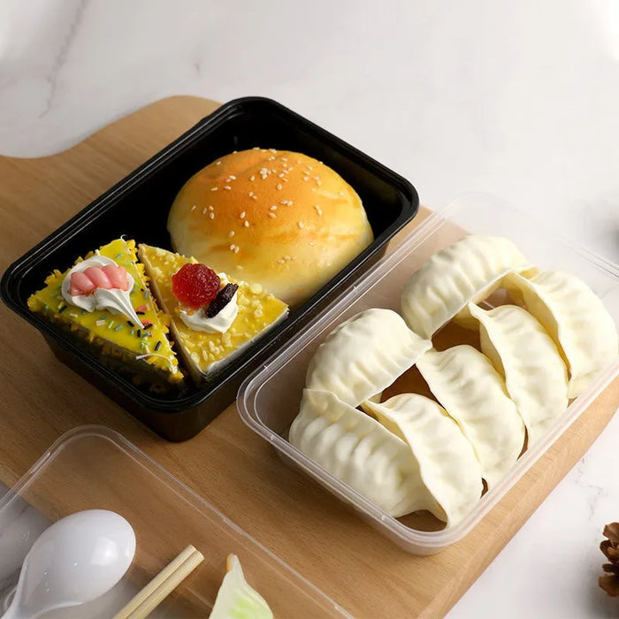 Caja de comida desechable para frigorífico - Almacenamiento de ensaladas de frutas y sándwiches con tapa - Artículos de catering