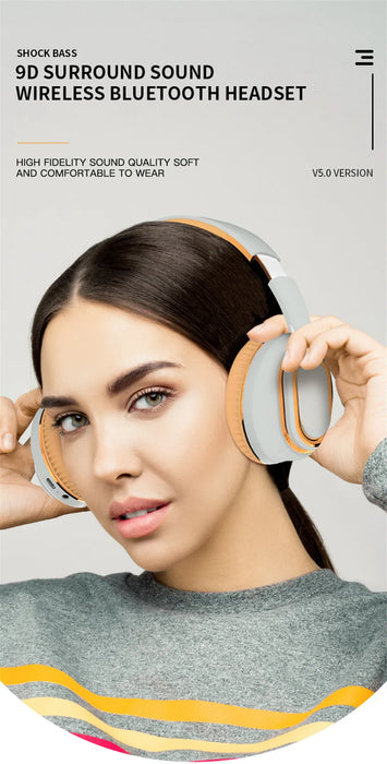 H7 Kabellose Kopfhörer Bluetooth mit tiefem Bass und Hifi-Sound – faltbares Over-Ear-Headset mit Mikrofon für Musikliebhaber und Sport