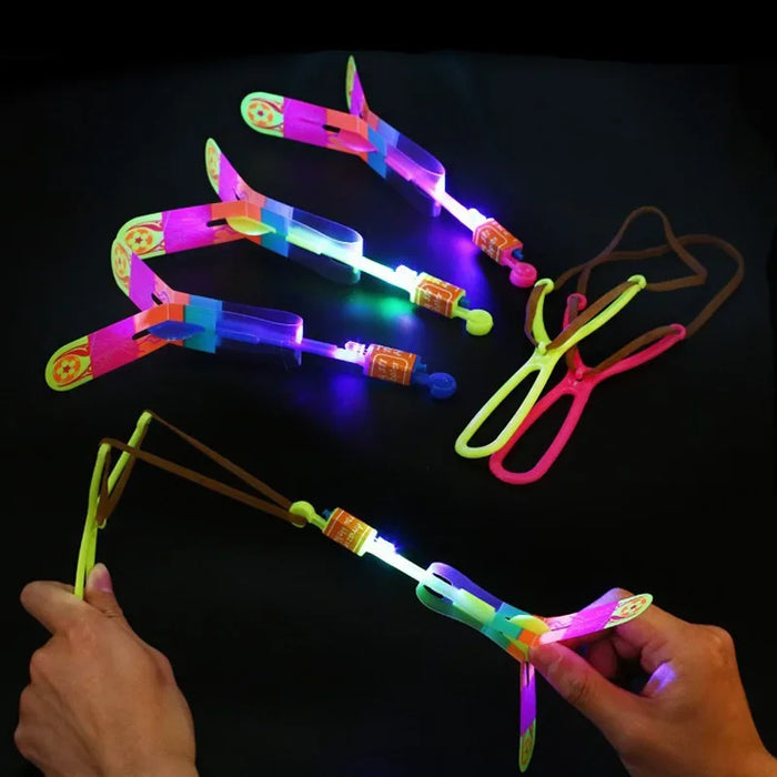 100Pcs Colorful LED Light Flying Arrow Accessories - Fun Helicopter Toys for Party and Entertainment