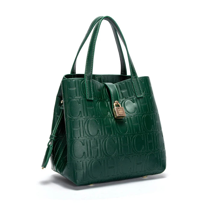 Timeless Retro Women's Handbag 2024 with Letter Print and Metal Accents - Spacious Solid Color Design