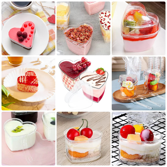 Elegante Mini-Dessertbecher mit Löffel – biologisch abbaubare Parfaitbecher für Hochzeiten und Partys