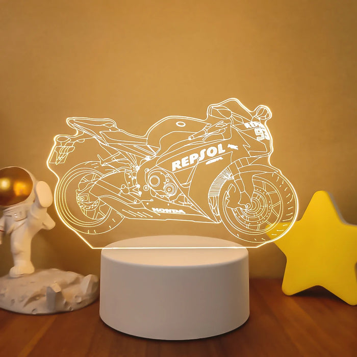 3D Bulldozer and Excavator Night Lamp - LED Lighting for Kids Room, Decorative Gift for Children