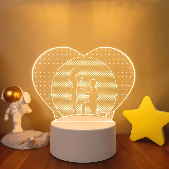 Lámpara de noche LED Sololander Creative 3D Illusions - Lámpara de mesa única para decoración del hogar con pantalla acrílica