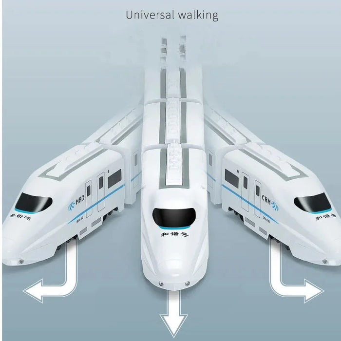 Juguete de tren ferroviario de alta velocidad de simulación DIY para niños con sonido y luz: modelo educativo para niños y niñas, regalo perfecto