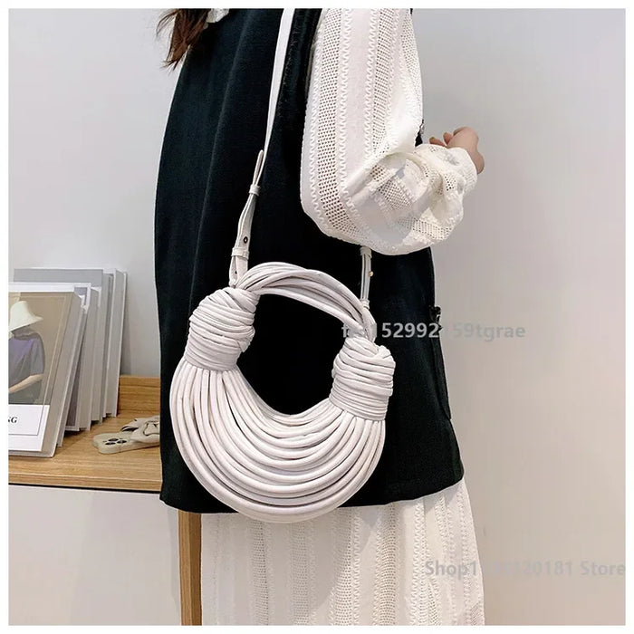 Luxury Hand Woven Gold and Silver Crossbody Bag for Women - Fashion Designer Shoulder Handbag 2024 Collection