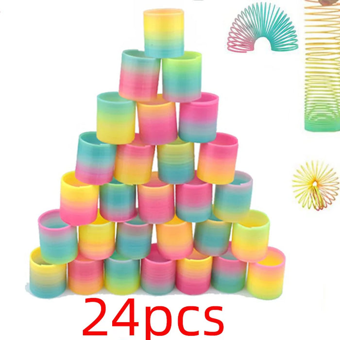 24 spirales magiques colorées – Jouets amusants et flexibles pour les fêtes et le remplissage de Pinata.