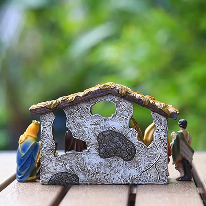 Ensemble de décoration de crèche de 12 pièces en résine, figurines traditionnelles pour décoration de salon