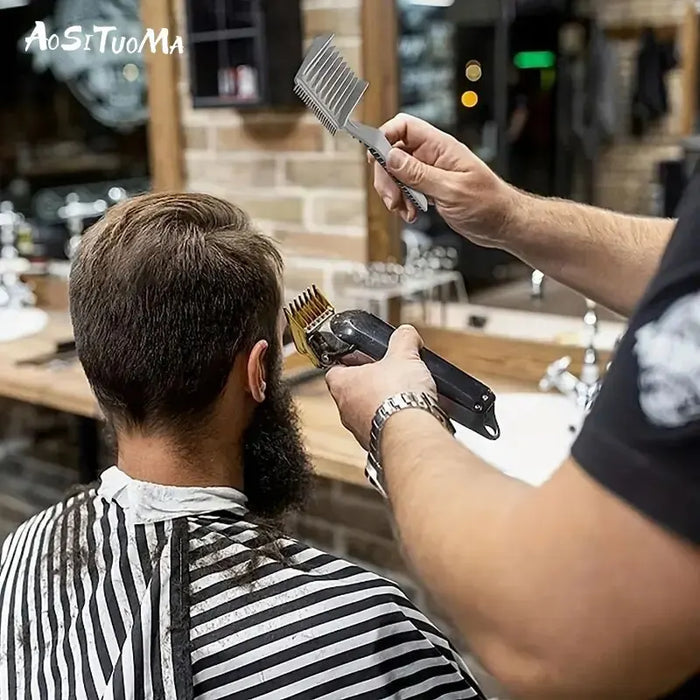 Peigne de coupe de cheveux professionnel pour hommes, peigne de barbier, peigne à dessus plat protégé contre la chaleur et peigne de coupe