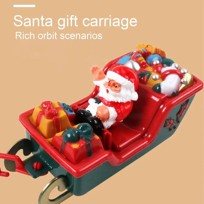 Train de Noël électrique pour décoration de sapin de Noël avec rails et wagons, cadeau de Noël et décoration pour le sapin de Noël