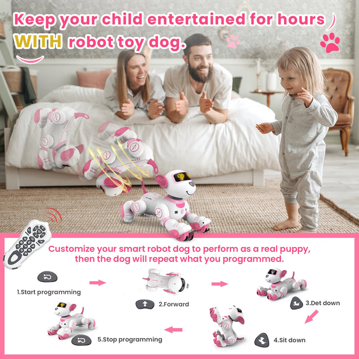 Chien robot intelligent RC – Jouet électronique de marche et de danse avec télécommande pour enfants