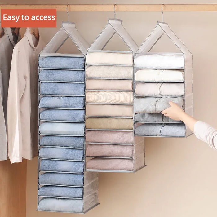 Hanging Closet Organizer - Versatile Storage Solution for Clothes, Shoes, and Accessories