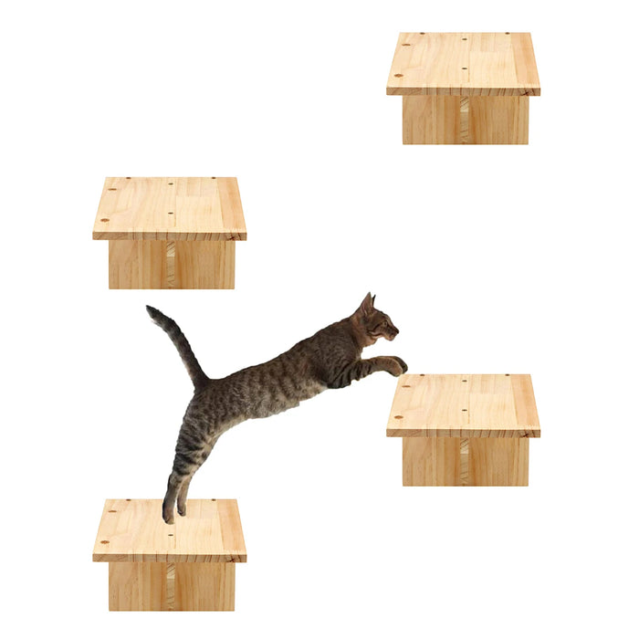 Hamac mural pour chat, avec étagères d'escalade, arbre à griffes en bois, étagères d'escalier et échelle en sisal pour l'escalade du chat