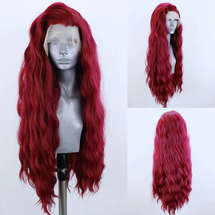 Synthetische Spitzenfrisuren für schwarze Frauen mit natürlichem Haaransatz – lange braune Babyhaar-Perücke für Cosplay