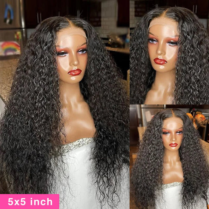 Perruque Lace Front Wig ondulée 4x4 5x5, perruque Lace Closure Wig 13x4 13x6 HD Lace Frontal 360, perruques de cheveux humains bouclés pour femmes