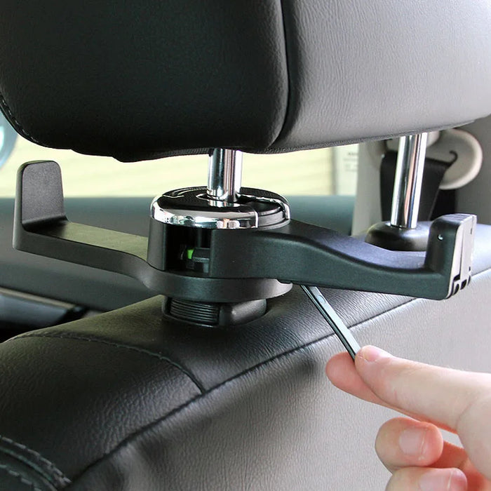 Soporte multifuncional para teléfono móvil montado en el asiento trasero del coche, gancho para reposacabezas del asiento trasero, soporte de almacenamiento colgante para teléfono de coche