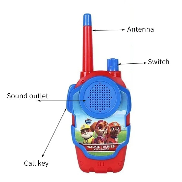 Ensemble de talkies-walkies PAW Patrol pour enfants – Communication radio de style dessin animé, équipement de jeu parent-enfant pour activités de plein air et jeux, cadeau