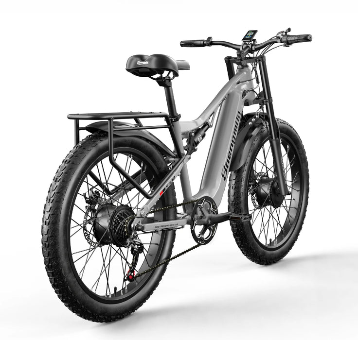 Shengmilo Vélo électrique adulte, VTT électrique, double moteur, 48 V, 17,5 Ah, batterie 840 WH, pneu de 26 pouces de large, S600, 2000 W