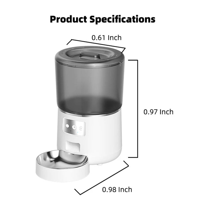 Mangeoire automatique pour animaux de compagnie avec capacité de 4 L et minuterie intelligente, contrôle Tuya, distributeur de nourriture avec bol en acier inoxydable pour chiens et chats