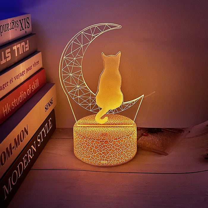 Lampe LED 3D romantique en acrylique pour moments amoureux et décoration festive