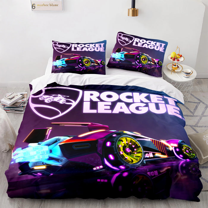 Bettwäsche-Set „Rocket League“ – Bettbezug für Kinderzimmer, Einzel-, Doppelbett-, Queen-Size- und King-Size-Größe, Automotiv