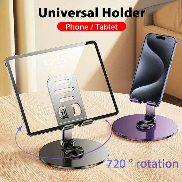 Soporte universal portátil para tableta de aleación de aluminio para iPad y iPhone - Soporte ajustable y flexible para teléfonos móviles y tabletas