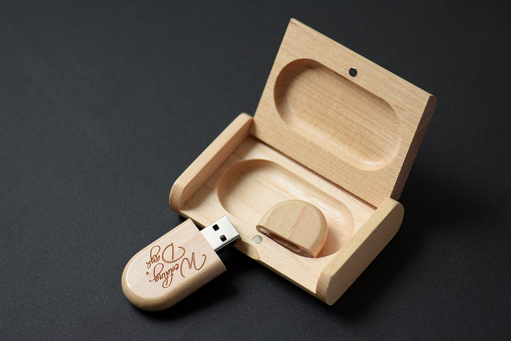 SHANDIAN Free LOGO Wooden + Box USB 2.0 Pen Drive 4GB 16GB 32GB 64GB Flash Drive Wedding Photography Gift U Disk