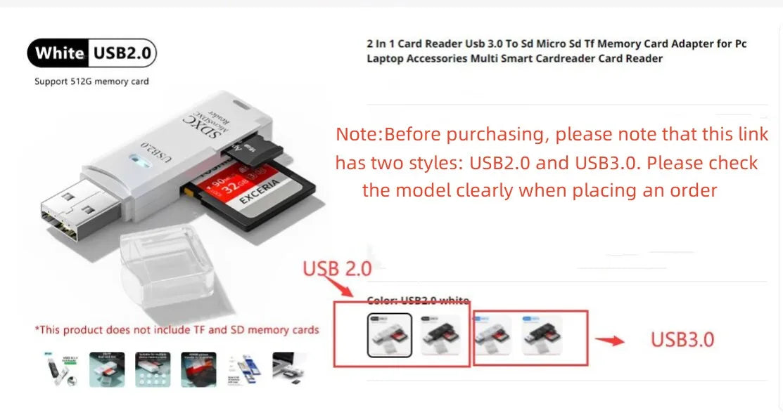 Hochgeschwindigkeits-2-in-1-USB-Kartenleser für Micro SD und TF – perfekt für PC und Laptop