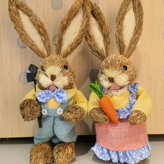 Décorations de lapin en paille mignonnes, pour fête de pâques, maison, jardin, mariage, ornement, accessoires Photo, artisanat, achetez-en 1, obtenez-en 1, nouvelle collection 2024