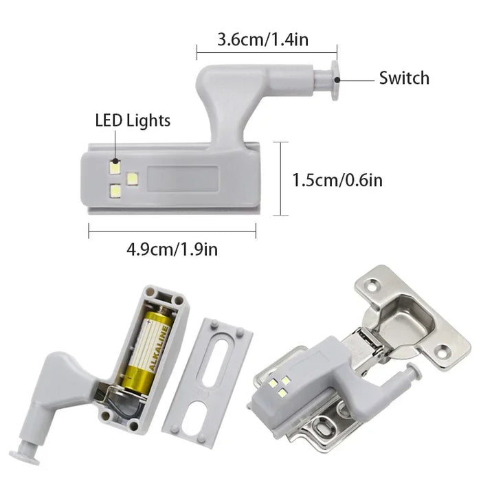 10 Stück LED-Schrankbeleuchtung mit Bewegungssensor für Schranktüren und Schränke – Nachtlichter für Küche und Schlafzimmer