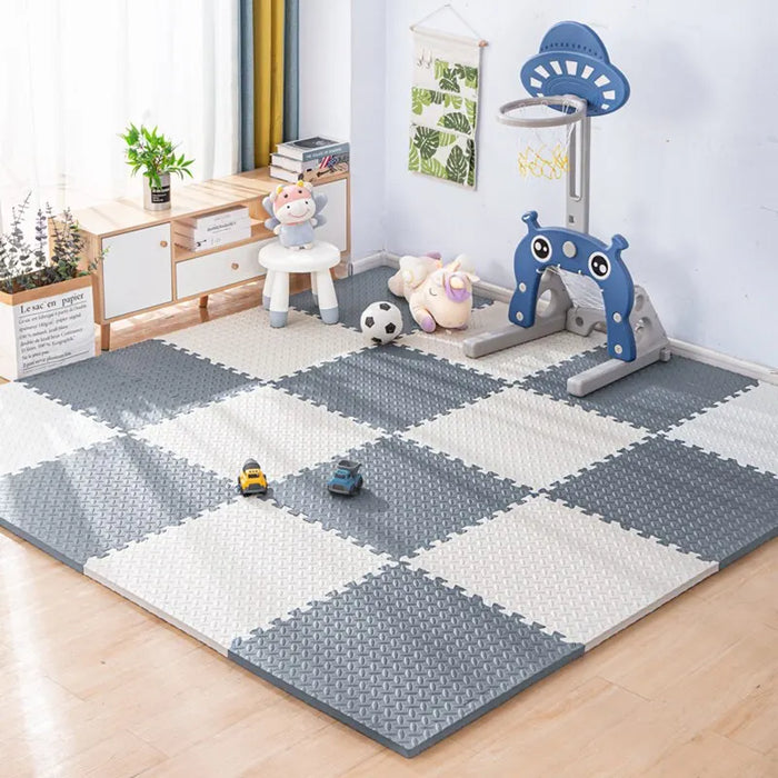 Paquete de 16 tapetes de juego de espuma EVA: mosaicos de rompecabezas coloridos para habitaciones infantiles, superficie de actividad que absorbe los golpes, 30x30 cm