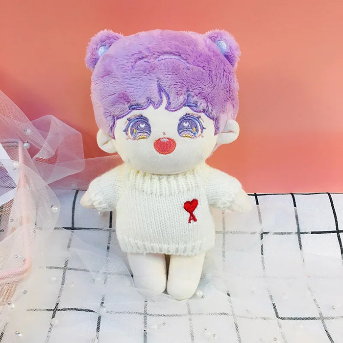 20 cm große Kpop-Puppenkleidung – EXO-Plüschstern-Puppenkleidung mit Pullover für Idol-Puppen und Zubehör