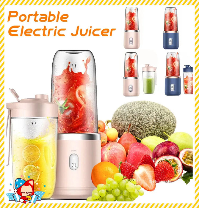 Portable 400ml Mini Electric Fruit Juicer USB Charging Citrus and Orange Smoothie Blender Machine Kitchen Appliances