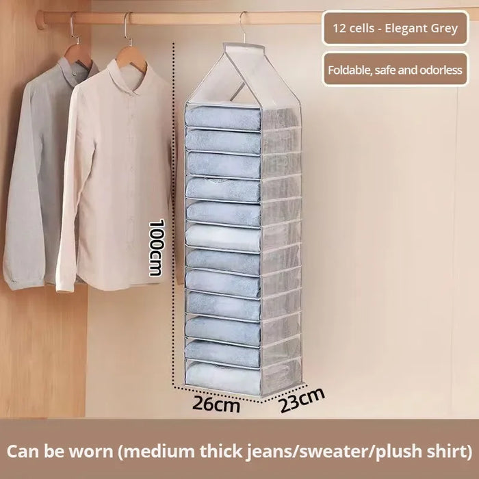 Hanging Closet Organizer - Versatile Storage Solution for Clothes, Shoes, and Accessories