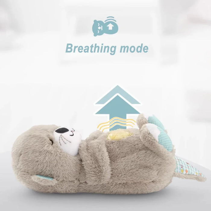 Nutria que respira, juguete musical de peluche para dormir y jugar, nutria con sonido ligero, regalos sensoriales innovadores para bebés