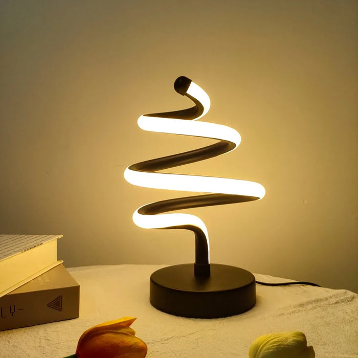 Lámpara de escritorio creativa para árbol de Navidad con USB y tres tonos de color: iluminación decorativa para el hogar