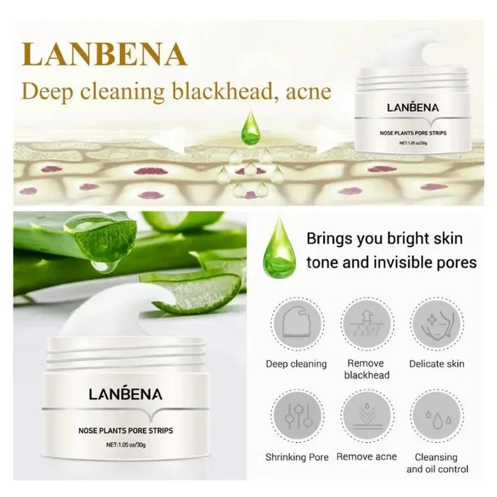 LANBENA Black-Head-Entfernungsmaske für die Nase – Porenstreifen- und Peeling-Maske zur Akne-Behandlung, Tiefenreinigung der Haut