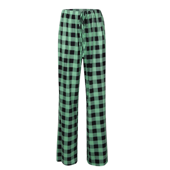 Pantalon de pyjama de noël à carreaux pour femmes, pour l'automne et l'hiver, pantalon à jambes larges à la mode pour un Style de rue décontracté