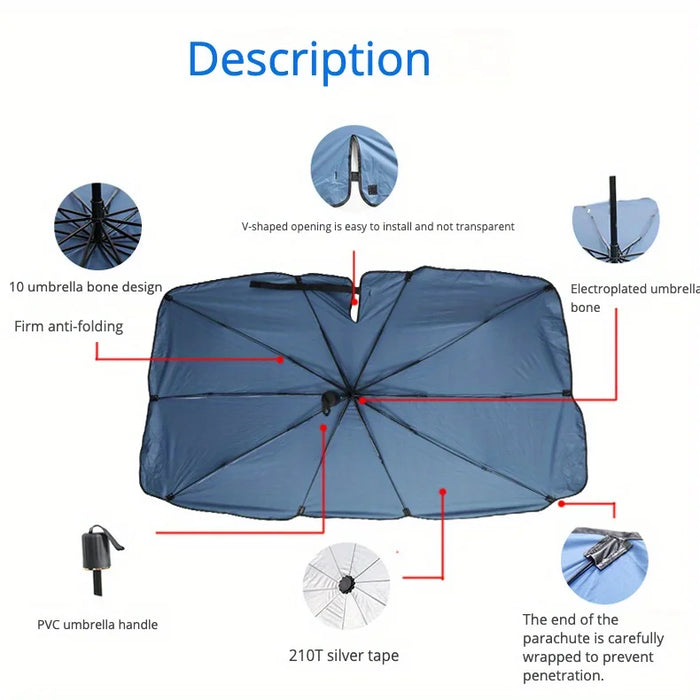 Beliebter Auto-Sonnenschutz-Regenschirm – Windschutzscheiben-Kühlwerkzeug, Auto-Sonnenschutz